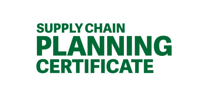 Supply Chain Planning Certificate Supply Chain Planning Certificate