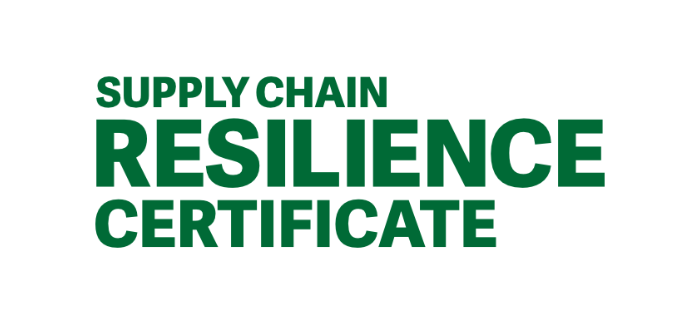 Supply Chain Resilience Certificate Supply Chain Resilience Certificate