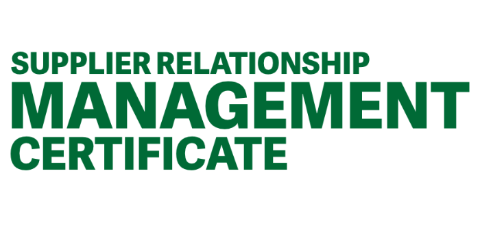 Supplier Relationship Management Certificate Supplier Relationship Management Certificate